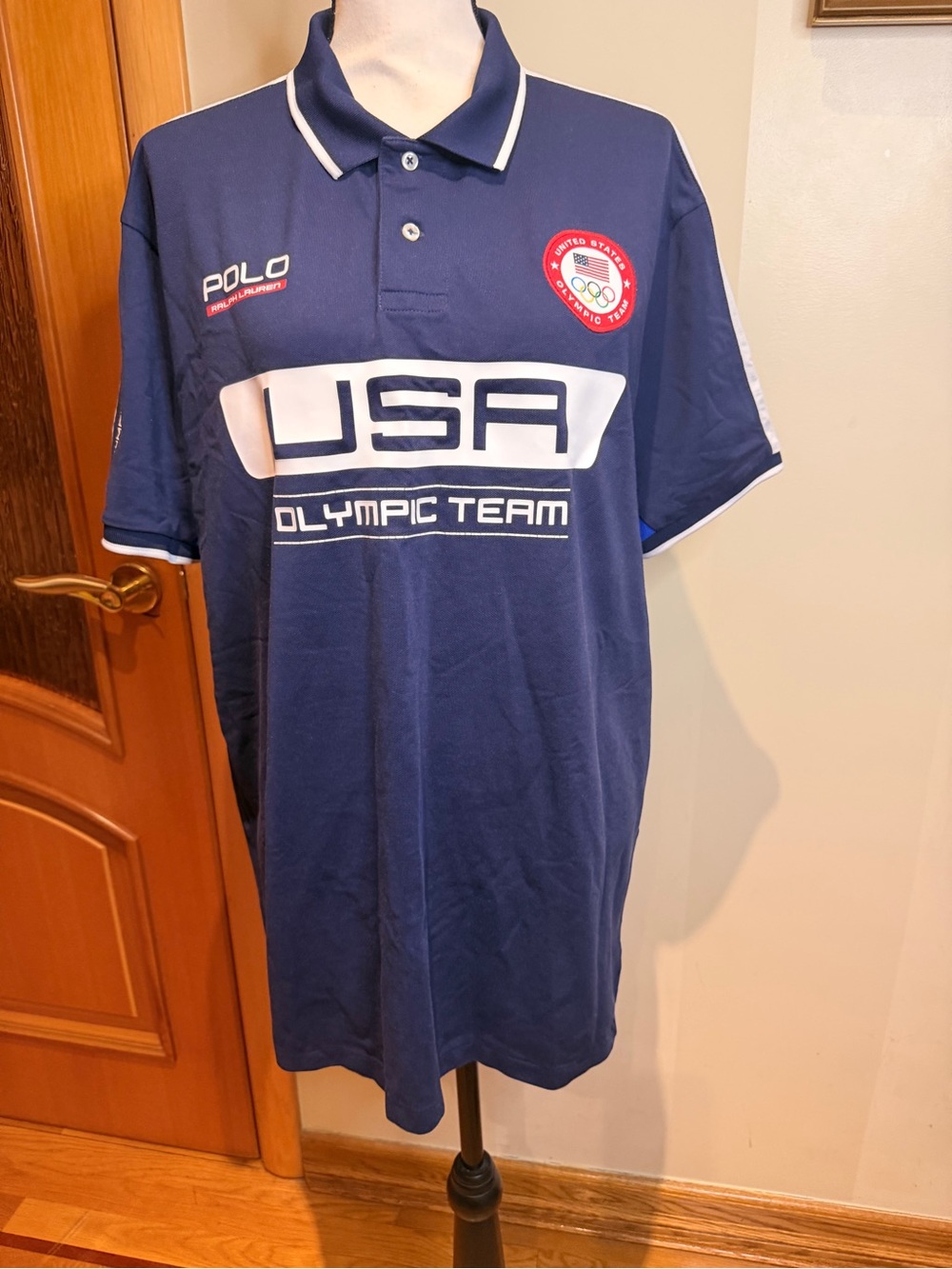 Polo by Ralph Lauren Navy and White USA Olympic Team Polo Sz XXL